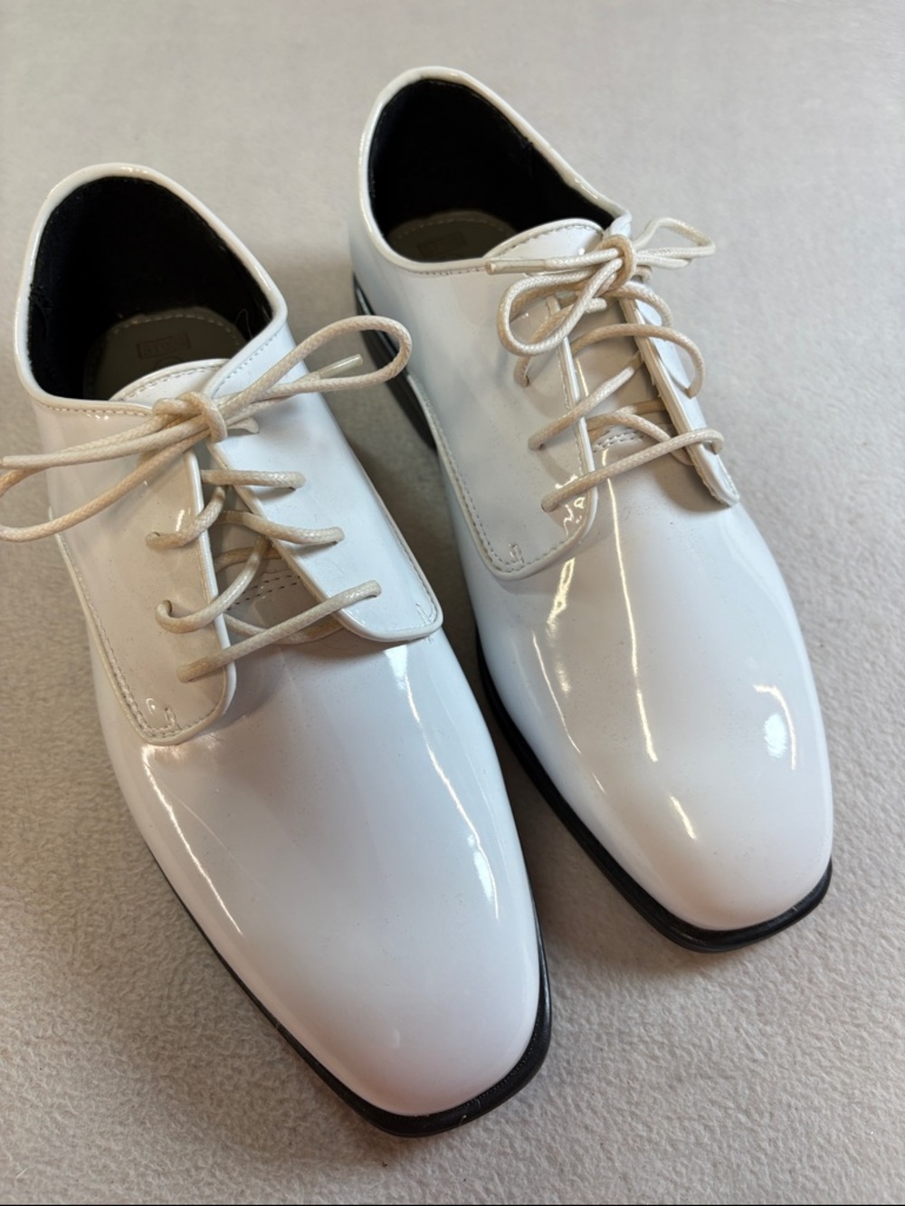 After Six White Patent Leather Oxford Dress Shoes
